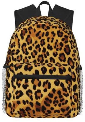 ESASAM Lässiger Rucksack mit Leopardenmuster, großes Fassungsvermögen, wasserdicht, 600d/PU-verschlüsseltes Oxford-Gewebe, Schwarz , One size