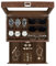 KILHS Uhrenbox für 6 Uhren und 3 Sonnenbrillen, Watch Box mit Glasdeckel, Schmuckaufbewahrung Herrn, doppelter Platz für Ringe, Ohrringe usw., mit Schlüsselschloss, Geschenk, Braun