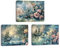 Piy Painting Kunstdrucke auf Leinwand Retro Wandbild, Blume Bild auf Leinwand, 3x 40x30cm, eingebautem Holzrahmen, für Wohnzimmer, Schlafzimmer, Küche, Bad