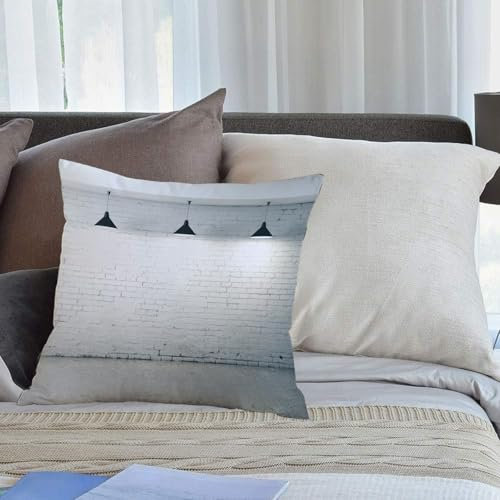 EMCLKS Designs Kissenbezug Männer/Frauen/Jungen/Mädchen Wohnzimmer Schlafzimmer Sofa Stuhl Kissenbezüge,Abstrakter Betonstein mit DREI modernen minimalistischen Deckenlampen,50x50cm