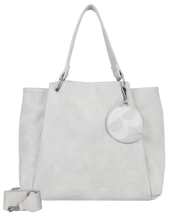 Fritzi x Brigitte Jive Shopper Damen Schultertasche Handtasche Freizeit Alltag Arbeit Reißverschluss Lederimitat 33 x 46 x 18 cm – Grau, Grün, Blau, Schwarz