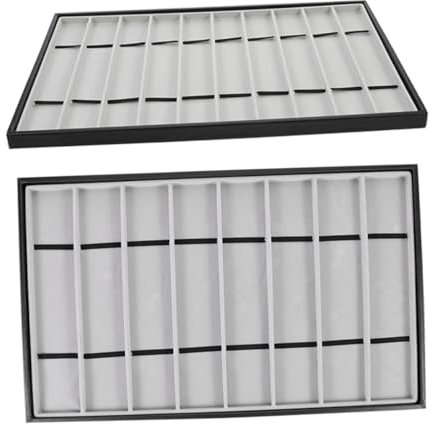 CATIEBYE 2stücke Handgelenk-uhrenband Aufbewahrungstablett Schwarz Mit Grauem Innenfutter Fächer Praktischer Schmuckdisplay Und Organizer Für Armbänder Und Uhren Für Schreibtisch Und