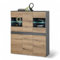 Taylor Highboard mit LED-Beleuchtung in Anthrazit, Evoke Eiche Optik - Moderner Wohnzimmerschrank mit viel Stauraum für Ihren Wohnbereich - 119 x 140 x 38 cm (B/H/T)