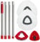 Spin Mop Head Replacement Set, 2 Microfibre Pads + Handle + Base + Cleaning Brush, Compatible with Vileda Turbo Mop, Ideal for Bathroom & Household Cleaning
