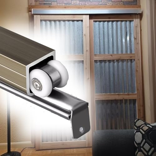 Pocket Door Track Kit 28in 30in 48in 60in 72in 80in 100in 120in 150in 200in, Commercial Sliding Screen Door Rail/Guide - Fit Wood Door Thickness 1-2'', Sliding Door Track Runners Systems(30inch/76cm)