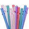 10 Inch Reusable Plastic Glitter Sparkle Drinking Straws,BPA-Free,for 16oz 24oz Tumblers/Jars,12 Straws with One Cleaning Brush(10inch,6Color)