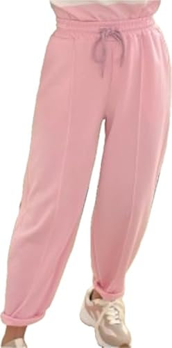 19 de enero Sportliche Jogginghose für Damen, Ballon-Stil, lässig, mit Kordelzug, Hose, Rosa, One size