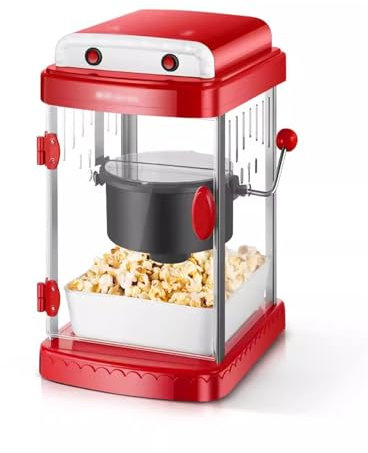 BOOZXCV Popcorn Maker Machine Commercial Household Popcorn Machine Hot Air Oil Popped Corn Popper Automatic DIY Popcorn Maker Heating Non-Stick Pot