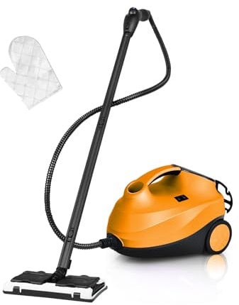 COSTWAY 2000W Pulitore a Vapore con 19 Accessori e Serbatoio da 1,5L, Vapore per Tappeti, per Pulizie Profonde Pavimenti Finestre e Macchine (Arancia)