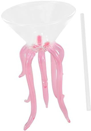 WEKADRIN Bicchiere da Vino in Vetro con Design Polpo Cocktail Versatile e Stabile per Feste per Cocktail Succhi e