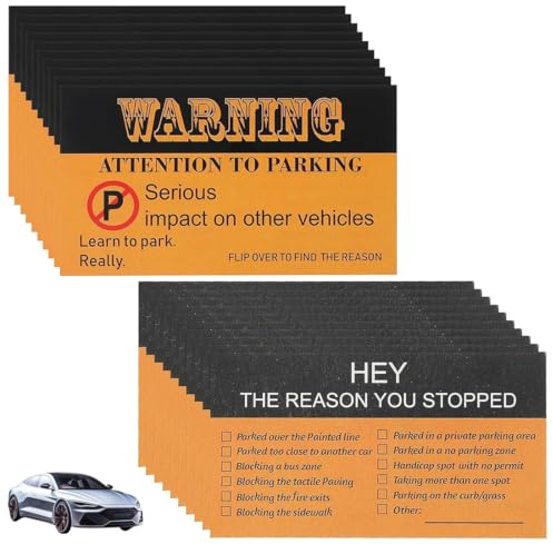 UIEXAY 50 pcs Achtung,Lustige Strafzettel für Falschparker,Ich Parke wie EIN Vollidiot,Witzige Parkzettel & Scherzartikel für Autofahrer, Wetterfest & Hochwertig Scherzartikel,Gag-Geschenk