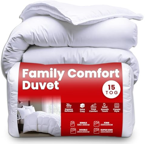 GC GAVENO CAVAILIA Winter Duvet Single Bed - Heavy Quilt Single 15 Tog - Thick Box Stitched Single Duvet Anti Allergy - Soft Touch Cover Hypoallergenic Bedding Comforter (135x200 cm) - Washable