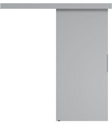 Schiebetür Komplettset 85x205 cm | Schiebetür mit modernem Design und flacher Abdeckung | Schiebetürsystem für platzsparende Raumgestaltung in Wohnzimmer, Küche oder Büro | Zimmertür | Grau