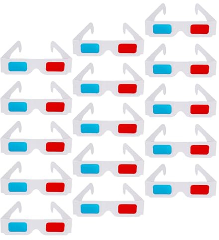 FELTECHELECTR 150PCS Bulk Classic Red Cyan 3D Glasses Paper Cardboard for Classroom Science, Movie Parties and Comic Book Viewing Universal Red Blue Lens