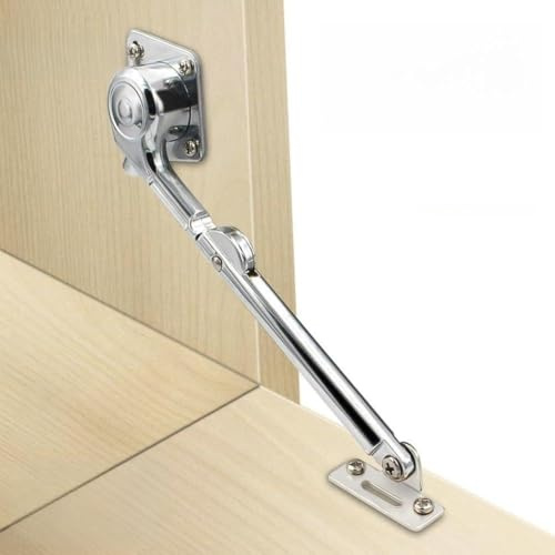 EasyByMall Barra de soporte hidráulica para puerta de armario, aleación de zinc ajustable y puntal de gas de acero laminado en frío para puertas abatibles, funcionamiento silencioso y silencioso