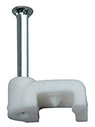 Kopp 346301089 Kabelschellen für 2-adrige Flachlitze (NYFAZ), mit Nägeln 25 mm, 50 Stück, weiß