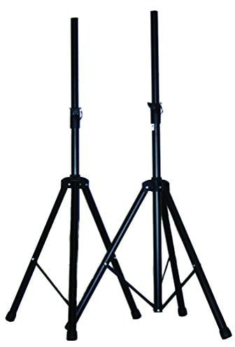 Ibiza - SS01B - 2 Supports pour Enceintes en Aluminium de Max 1.80 m et 30 kg - Housse de Transport Incluse - Noir