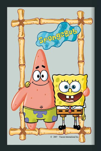 empireposter Spongebob Portrait - Bedruckter Spiegel mit Kunststoff Rahmen in Holzoptik, Kult-Spiegel - Grösse 20x30 cm