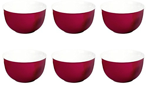 Flirt by R&B Doppio rot 6er Set Schüssel/Schüssel/Dessert 520 ml, Ø 14 x 8 cm Keramik Porzellan Modern Einfarbig Gedrückt/Gegossen Bowl Schüssel