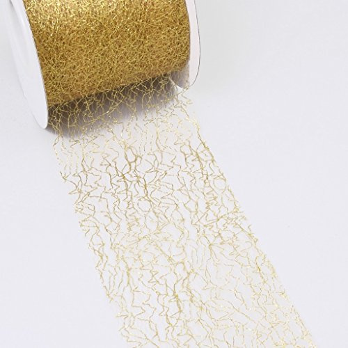 Spiderweb Dekoband - 8cm metallic Gold - Rolle 25m - 67 003-R 80 (Gold, 80mm x 25m)