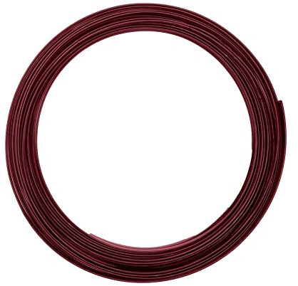 Vaessen Creative 24235-023 Aludraht Flach Schmuck, Biegsam, Aluminium, dunkelrot, 5 x 1 mm x 5 m
