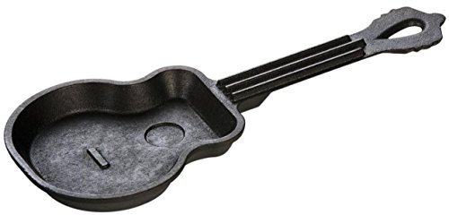 Lodge Heat Enhanced and Seasoned Cast Iron Mini Guitar Skillet, 10.75-Inch, Black