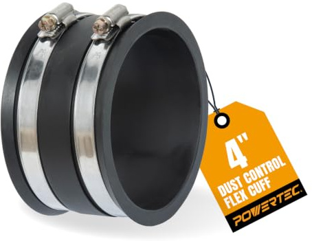 POWERTEC 70149 Dammkontroll Flex Manschett med Stålklämmor, 10 cm, Silver