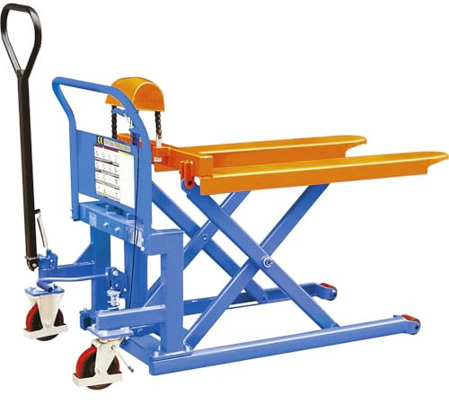 kaiserkraft | Niederhubwagen mit Gabel | Plattform | Tragfähigkeit 1000 kg | Hubbereich 90-830 mm