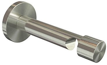 Flairdeco Träger offen mit Schraubkappe für 16 mm Ø Gardinenstange, 1-läufig, Metall, Edelstahl-Optik