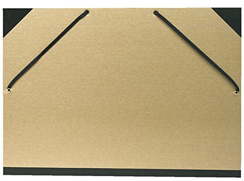 Exacompta 544100E Zeichenmappe Kraft für DIN A3 mit 2 Verschlußbändchen aus Stoff. Aus extra starkem Karton 3cm Rückenbreite braun/natur ideal zum transportieren und aufbewahren