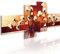 B&D XXL - Tableau décoratif moderne 200x90 cm - Impression sur toile colorée - Décoration murale pour salon et chambre - Orange rouge marron - Bouquet fleurs magnolias nature plantes 0107-10