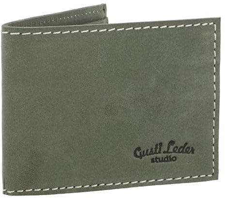 Gusti Geldbörse Leder - Danny Portemonnaie Brieftasche Geldbeutel Reisegeldbörse klein Herren Leder (Blau)