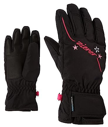 Ziener Mädchen LULA Ski-Handschuhe/Wintersport | wasserdicht atmungsaktiv, black, 7