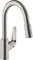 hansgrohe Focus M42 Miscelatore cucina monocomando 180, doccetta estraibile, 2 getti, sBox, acciaio inox, 71821800