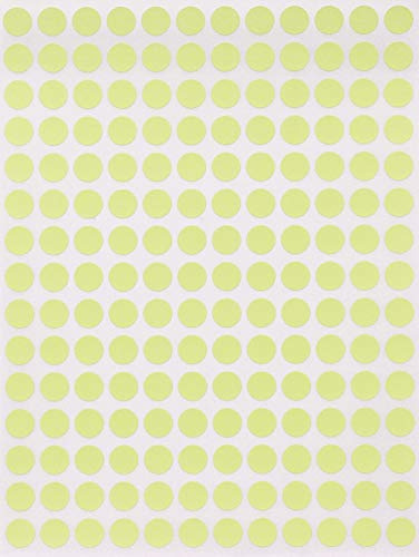 Royal Green Small Colored Labels Stickers 1/4 inch dots in Soft Pastels Light Yellow Sticker 8 mm- 2520 Pack