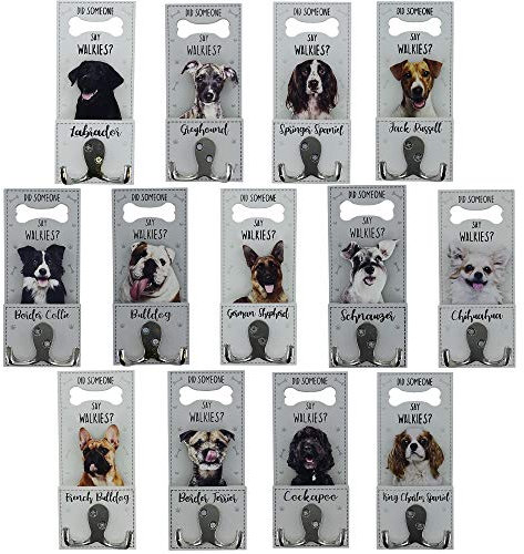 Bulldog Dog Lead Hook Twin Hooks Wall Mounted Walkies Puppy Assort Breeds 20 Assorted Dog Breeds Available