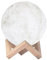 InnovaGoods - Wiederaufladbare LED Lampe Mond Moondy, 3D-Design, 16 Farben LED RGB, USB-Ladung, Holz, Hell, 15 x 18 x 15 cm