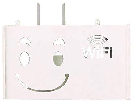 Fltaheroo Drahtlos WiFi Router Aufbewahrungs Box Holz Kunststoff Regal Wand Beh?nge Halterung Kabel Lagerung Haus Dekor Gro?