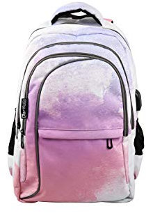 Tarifold Fr 511340-19L Colour Dream Waterproof Backpack | Multimedia Connections: USB Cable Charger Phone and Headphones | Laptop Compartment | College Backpack, Women, Leisure, Travel