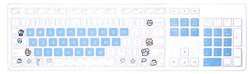 WYGCH Silicone Keyboard Cover for Dell KM636 Wireless Keyboard & KB216 Wired/for Dell Optiplex 5250 3050 3240 5460 7450 7050/Inspiron AIO 3475/3670/3477 All-in one Desktop Keyboard Skin-Cup Cat