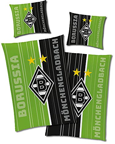 Borussia Mönchengladbach Wende-Bettwäsche Fohlen-Elf 135x200+80x80 Linon VFL RV