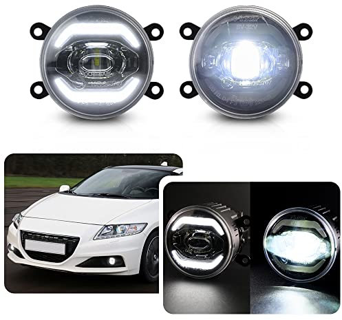 njssjd LED Tagfahrlicht Tageslicht Nebelscheinwerfer Ersatz für Honda CR-Z Civic SI Crosstour Accord Coupe Fit Jazz 6000K Hellweißes Tagfahrlicht