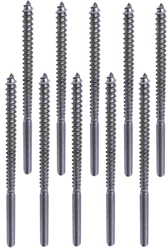 AERZETIX - C57572 - Lot de 10 Vis à double filetage M6x120mm en inox A2 - goujon patte à vis