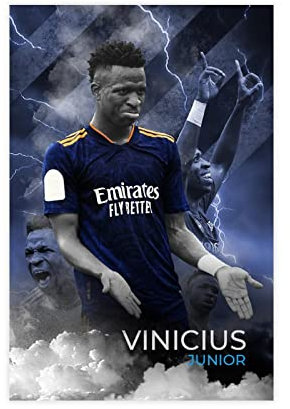 ZHONGZ VinIcius Jr Sports Star Art Poster 3 Leinwand Poster Schlafzimmer Dekor Sport Landschaft Büro Raum Dekor Geschenk Unframe:30 x 45 cm