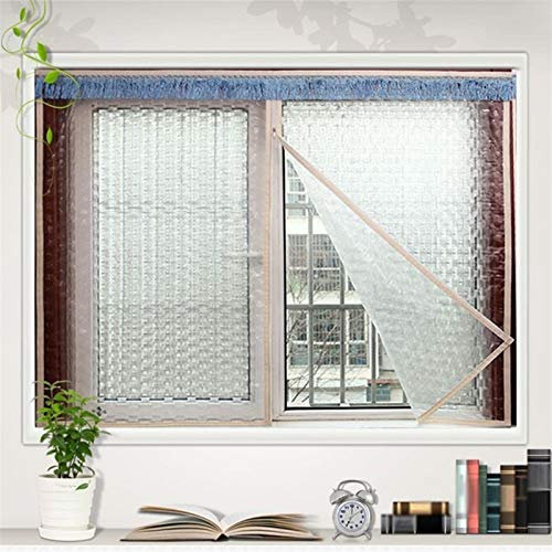 IBOWZ Isolierte Fensterfolie Planen-Fenster-Isolierfolie, Kunststofftabletten, einfach zu faltende Reißverschluss-Isolierfolie für Schlafzimmer, Schule, Kälteschutz, Größe 24 (Color : White,Size :