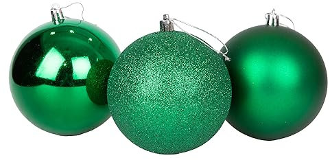 3 Bolas de Navidad irrompibles de Color Verde Oscuro, decoración de árbol de Navidad, Bolas de Adornos de Navidad, Decoraciones Colgantes de Navidad, decoración de Vacaciones, Brillante, Mate,