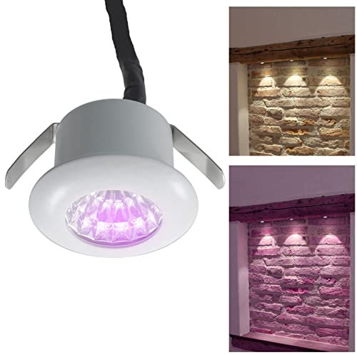 Mini faretto Bianco LED RGB RGBW SPOT incasso 25mm 2W 24V sincronizzabile DMX512 punto luce segnapassi multicolore giochi di luce cielo stellato Faretto LED piccolo Dimmerabile foro 25mm (RGBW+4000K)