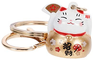 LABRIMP Schlüsselanhänger Im Japanischen Stil Katze Schlüsselschnalle Tasche Chakra für Schlüsselanhänger Aus Metall Dekoration