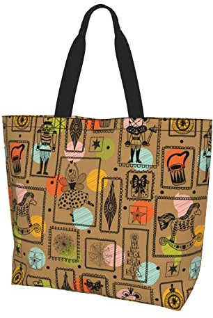 Oudrspo Christmas Nutcracker Tote Bag For Women,Womens Tote Bags,Waterproof Tote Purse for Teacher,Gym,Work,School with interior Pocket