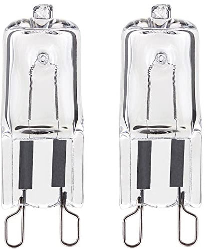 GLOWANTS 2er Pack Backofenlampe G9 Halogen 40W 230V Backofen-Lampe für Backofen, Fagor- und Mikrowellen 300 Grad C Hitzebeständige Glühbirne